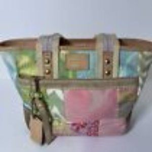 COACH Hampton Spring L05Q-1481 Fabric Patch Work Two Handel Mini Tote Bag